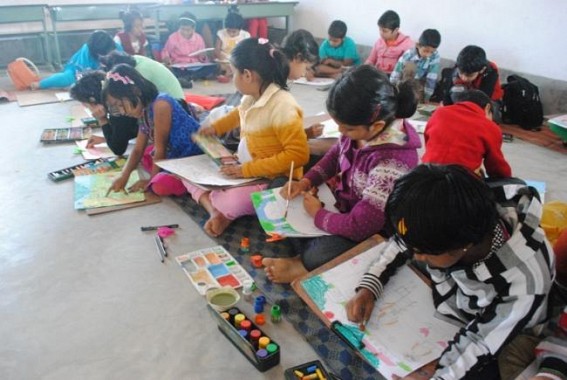 Sit & Draw competition for kids at Agartala Public School